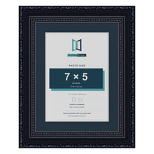 Louis Range Black Picture, Photo & Poster Frame with Pacific Blue Mount - 9x7" Frame for 7x5" Photo, Black
