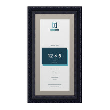Louis Range Black Picture, Photo & Poster Frame with Dawn Grey Mount - 14x7" Frame for 12x5" Photo, Black