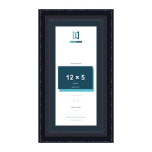 Louis Range Black Picture, Photo & Poster Frame with Pacific Blue Mount - 14x7" Frame for 12x5" Photo, Black