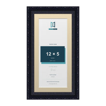 Louis Range Black Picture, Photo & Poster Frame with Ivory Mount - 14x7" Frame for 12x5" Photo, Black