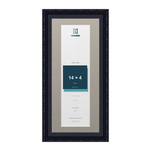 Louis Range Black Picture, Photo & Poster Frame with Dawn Grey Mount - 16x7" Frame for 14x4" Photo, Black