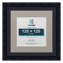 Louis Range Black Picture, Photo & Poster Frame with Dawn Grey Mount - 18x18cm Frame for 12x12cm Photo, Black