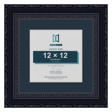 Louis Range Black Picture, Photo & Poster Frame with Pacific Blue Mount - 18x18cm Frame for 12x12cm Photo, Black