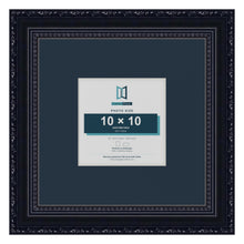 Louis Range Black Picture, Photo & Poster Frame with Pacific Blue Mount - 20x20cm Frame for 10x10cm Photo, Black