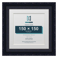 Louis Range Black Picture, Photo & Poster Frame with White Mount - 20x20cm Frame for 15x15cm Photo, Black