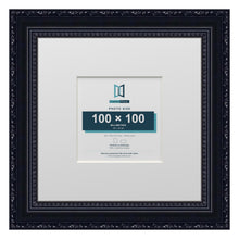 Louis Range Black Picture, Photo & Poster Frame with White Mount - 20x20cm Frame for 10x10cm Photo, Black