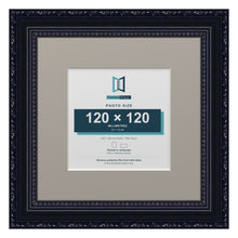 Louis Range Black Picture, Photo & Poster Frame with Dawn Grey Mount - 20x20cm Frame for 12x12cm Photo, Black