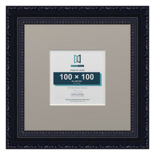 Louis Range Black Picture, Photo & Poster Frame with Dawn Grey Mount - 20x20cm Frame for 10x10cm Photo, Black