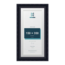 Louis Range Black Picture, Photo & Poster Frame with White Mount - 40x20cm Frame for 35x15cm Photo, Black