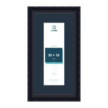 Louis Range Black Picture, Photo & Poster Frame with Pacific Blue Mount - 40x20cm Frame for 30x10cm Photo, Black