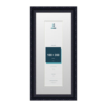 Louis Range Black Picture, Photo & Poster Frame with White Mount - 45x20cm Frame for 35x10cm Photo, Black