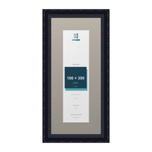 Louis Range Black Picture, Photo & Poster Frame with Dawn Grey Mount - 45x20cm Frame for 35x10cm Photo, Black