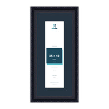 Louis Range Black Picture, Photo & Poster Frame with Pacific Blue Mount - 45x20cm Frame for 35x10cm Photo, Black