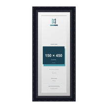 Louis Range Black Picture, Photo & Poster Frame with White Mount - 50x20cm Frame for 45x15cm Photo, Black