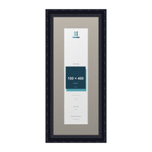 Louis Range Black Picture, Photo & Poster Frame with Dawn Grey Mount - 50x20cm Frame for 40x10cm Photo, Black