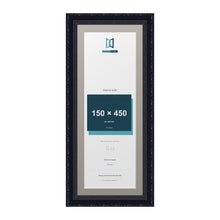 Louis Range Black Picture, Photo & Poster Frame with Dawn Grey Mount - 50x20cm Frame for 45x15cm Photo, Black