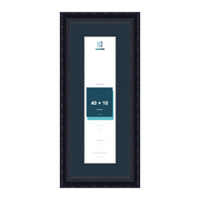 Louis Range Black Picture, Photo & Poster Frame with Pacific Blue Mount - 50x20cm Frame for 40x10cm Photo, Black