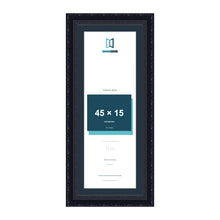 Louis Range Black Picture, Photo & Poster Frame with Pacific Blue Mount - 50x20cm Frame for 45x15cm Photo, Black