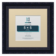 Louis Range Black Picture, Photo & Poster Frame with Ivory Mount - 8x8" Frame for 5x5" Photo, Black