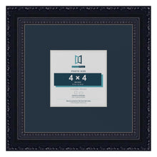 Louis Range Black Picture, Photo & Poster Frame with Pacific Blue Mount - 8x8" Frame for 4x4" Photo, Black