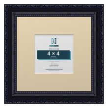 Louis Range Black Picture, Photo & Poster Frame with Ivory Mount - 8x8" Frame for 4x4" Photo, Black
