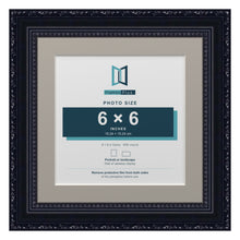 Louis Range Black Picture, Photo & Poster Frame with Dawn Grey Mount - 8x8" Frame for 6x6" Photo, Black