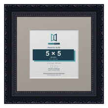 Louis Range Black Picture, Photo & Poster Frame with Dawn Grey Mount - 8x8" Frame for 5x5" Photo, Black