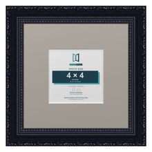 Louis Range Black Picture, Photo & Poster Frame with Dawn Grey Mount - 8x8" Frame for 4x4" Photo, Black