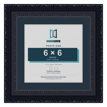 Louis Range Black Picture, Photo & Poster Frame with Pacific Blue Mount - 8x8" Frame for 6x6" Photo, Black