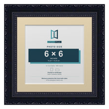 Louis Range Black Picture, Photo & Poster Frame with Ivory Mount - 8x8" Frame for 6x6" Photo, Black