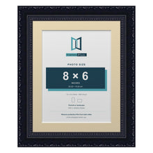Louis Range Black Picture, Photo & Poster Frame with Ivory Mount - 10x8" Frame for 8x6" Photo, Black