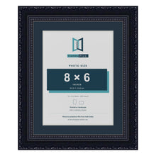 Louis Range Black Picture, Photo & Poster Frame with Pacific Blue Mount - 10x8" Frame for 8x6" Photo, Black
