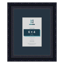Louis Range Black Picture, Photo & Poster Frame with Pacific Blue Mount - 10x8" Frame for 6x4" Photo, Black