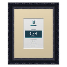 Louis Range Black Picture, Photo & Poster Frame with Ivory Mount - 10x8" Frame for 6x4" Photo, Black