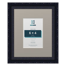 Louis Range Black Picture, Photo & Poster Frame with Dawn Grey Mount - 10x8" Frame for 6x4" Photo, Black