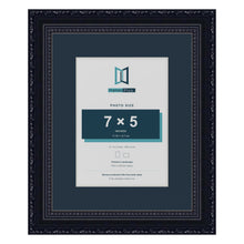 Louis Range Black Picture, Photo & Poster Frame with Pacific Blue Mount - 10x8" Frame for 7x5" Photo, Black