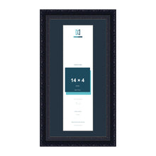 Louis Range Black Picture, Photo & Poster Frame with Pacific Blue Mount - 16x8" Frame for 14x4" Photo, Black