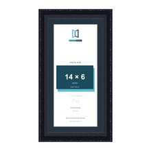 Louis Range Black Picture, Photo & Poster Frame with Pacific Blue Mount - 16x8" Frame for 14x6" Photo, Black
