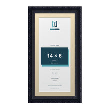 Louis Range Black Picture, Photo & Poster Frame with Ivory Mount - 16x8" Frame for 14x6" Photo, Black