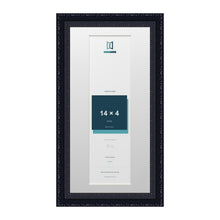 Louis Range Black Picture, Photo & Poster Frame with White Mount - 16x8" Frame for 14x4" Photo, Black