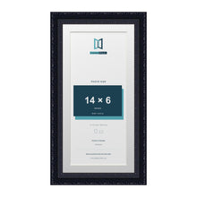 Louis Range Black Picture, Photo & Poster Frame with White Mount - 16x8" Frame for 14x6" Photo, Black