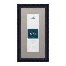 Louis Range Black Picture, Photo & Poster Frame with Dawn Grey Mount - 16x8" Frame for 12x4" Photo, Black