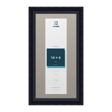Louis Range Black Picture, Photo & Poster Frame with Dawn Grey Mount - 16x8" Frame for 14x4" Photo, Black