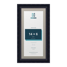 Louis Range Black Picture, Photo & Poster Frame with Dawn Grey Mount - 16x8" Frame for 14x6" Photo, Black