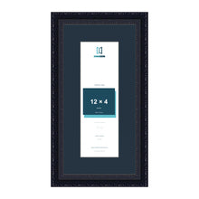 Louis Range Black Picture, Photo & Poster Frame with Pacific Blue Mount - 16x8" Frame for 12x4" Photo, Black