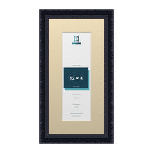 Louis Range Black Picture, Photo & Poster Frame with Ivory Mount - 16x8" Frame for 12x4" Photo, Black