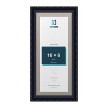 Louis Range Black Picture, Photo & Poster Frame with Dawn Grey Mount - 18x8" Frame for 16x6" Photo, Black