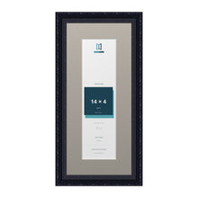 Louis Range Black Picture, Photo & Poster Frame with Dawn Grey Mount - 18x8" Frame for 14x4" Photo, Black