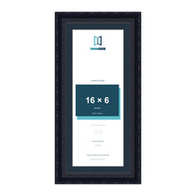 Louis Range Black Picture, Photo & Poster Frame with Pacific Blue Mount - 18x8" Frame for 16x6" Photo, Black
