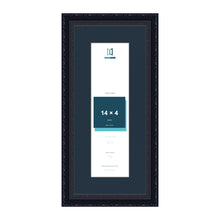 Louis Range Black Picture, Photo & Poster Frame with Pacific Blue Mount - 18x8" Frame for 14x4" Photo, Black